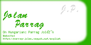 jolan parrag business card